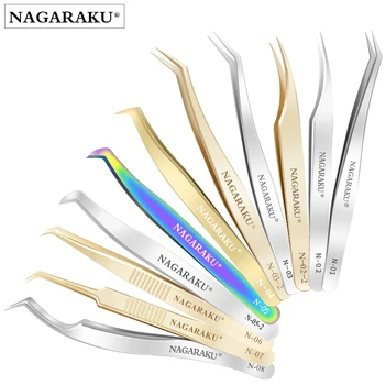 NAGARAKU 20 ШТ Пинцет серии N для Наращивания Ресниц Веерами-изготовление Пинцетов Объемными Веерами Пинцет Для Наращивания Ресниц 3D Точный Пинцет