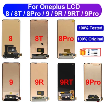 Оригинальный для Oneplus 8 ЖК-дисплей 8T 8Pro Дисплей Для OnePlus 9 9R 9RT ЖК-дисплей С сенсорным экраном, Дигитайзер, Замена Oneplus 9 Pro LCD