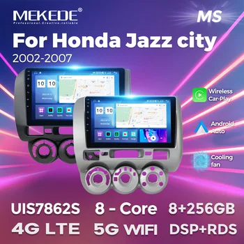 MEKEDE 2 DIN 8 + 128 Г Android 11 Автомобильный Радио Мультимедийный Плеер для HONDA JAZZ City 2002-2007 GPS Навигация Встроенный Carplay Auto BT