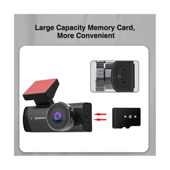 Автомобильный видеорегистратор 1080P HD Wifi с приложением Dash Cam Drive Recorder, G-сенсор для записи передних и задних автомобильных аксессуаров, Камера авторегистратора