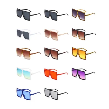 14 Пар квадратных солнцезащитных очков большого размера с плоским верхом, солнцезащитные очки большого размера для женщин и мужчин, 14 цветов