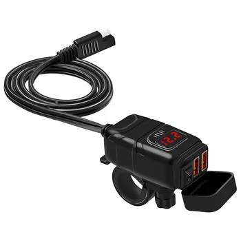 QC3.0 USB-зарядное устройство для мотоцикла, быстрая зарядка, водонепроницаемый адаптер для розетки 12 В с вольтметром, Аксессуары для мотоциклов