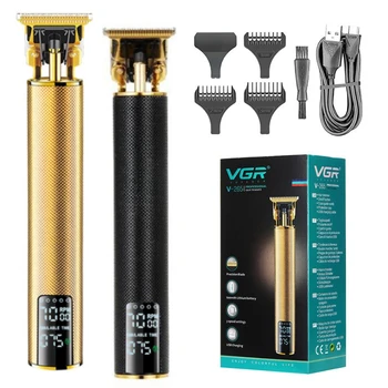 VGR Профессиональный триммер для волос для мужчин, стрижка бороды, машинка для стрижки волос, Стрижка усов, электрический триммер, перезаряжаемый литием