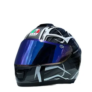 Серый полнолицевой шлем Lightning Мотоциклы Мотоциклетный шлем для защиты головы людей Шлем для скутера