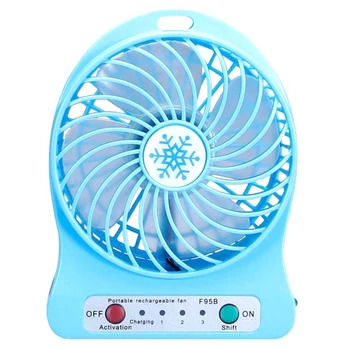 Портативный Перезаряжаемый Мини-вентилятор Охладитель воздуха Мини-настольный Вентилятор USB-охлаждения Перезаряжаемые Ручные Вентиляторы Синий
