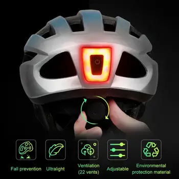 Водонепроницаемый светильник для шлема Ip65, Гуманизированная Сигнальная лампа, Быстрая зарядка через Usb, Компактный Задний фонарь для велосипедного шлема, Походная лампа, 9 режимов