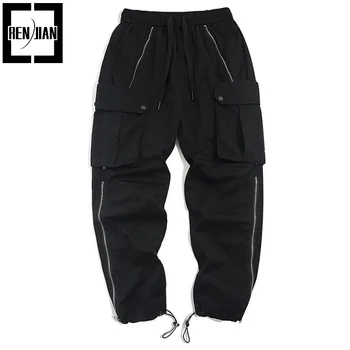 Мужская спортивная одежда для бега трусцой с большими карманами, брюки Hi Street Harajuku, модная уличная одежда в стиле хип-хоп, тактические спортивные штаны