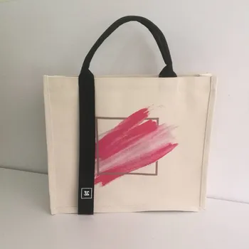 Оптовые продажи 100 шт./лот, холщовая сумка в стиле INS, рекламная студенческая хлопковая сумка для покупок с внутренней пленкой для дам