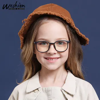 Сверхлегкие детские очки с защитой от синего излучения в квадратной оправе для мальчиков и девочек, изготовленные на заказ очки для близорукости и дальнозоркости