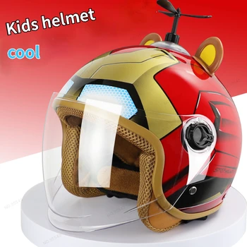 Детский шлем для мальчиков и девочек, шлем для электрического скутера осенью и зимой, мотоциклетный шлем, мотоциклетный флип-шлем, хлопковый детский шлем