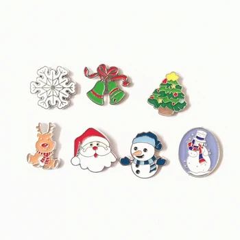 Рождественская брошь в 7 стилях, снеговик, Санта-Клаус, заколки в виде лося для рюкзаков, женские броши, значки для одежды, ювелирные изделия оптом