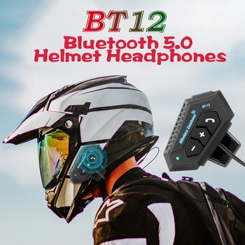 BT12 Мотоциклетный Шлем Гарнитура BT5.0 Беспроводные Наушники Для верховой езды С Автоматическим Ответом, Шумоподавлением, Водонепроницаемые Наушники Для Мото