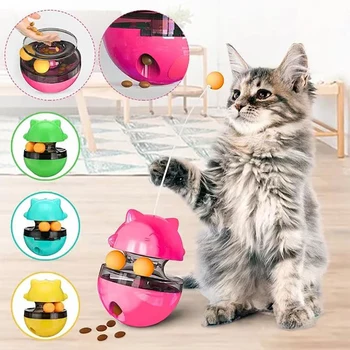 Новая игрушка-неваляшка для кошек/Дырявый шарик для еды/Забавная палочка для кошек/ Принадлежности для самостоятельного приготовления домашних животных