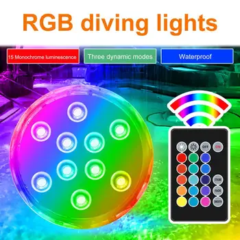 Лампа для аквариума с несколькими режимами освещения IP68 Водонепроницаемый пульт дистанционного управления RGB, меняющий цвет, светодиодная лампа для аквариума с аквариумными рыбками для дома