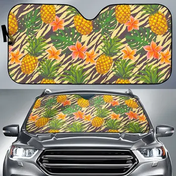 Винтажный автомобильный солнцезащитный козырек с рисунком зебры и ананаса