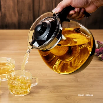Профессиональный дизайн для чайного цветка со съемным стальным фильтром для заварки Дополнительный чайник 1,6 л и 2,3 л Модный стеклянный чайник