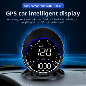Автомобильный GPS G6 Миль/ ч, км /ч, HUD спидометр, головной дисплей, проектор автоматической сигнализации скорости гибридных автомобилей, GPS для всех автомобилей