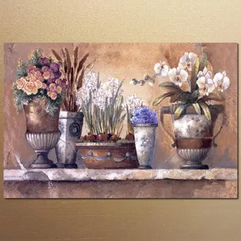 Ручная роспись Красивых цветочных картин маслом, старинные натюрморты с цветами для декора гостиной