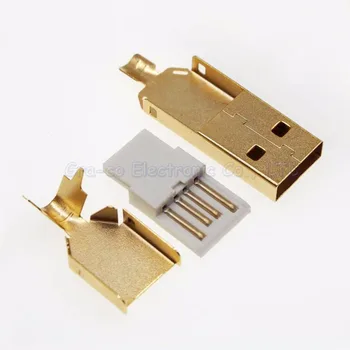 50 комплектов самодельных 3 в 1 позолоченных сварочных проводов USB 2.0 Type A.