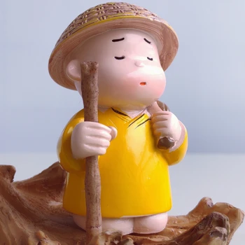 Мебель, украшения, Настольная исцеляющая кукла в японском стиле, Кукла для медитации Без гнева, кукла из смолы