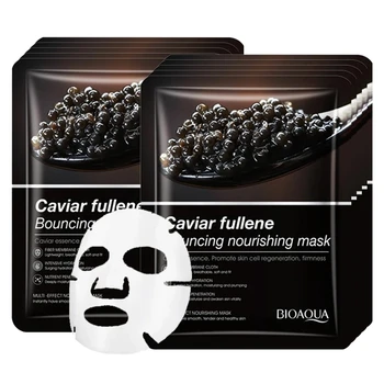 20шт Маска для лица с икрой BIOAQUA Увлажняющие Питательные листовые маски Восстанавливающая антивозрастная маска для лица с фуллереном Средства по уходу за кожей