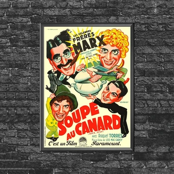 Утиный суп - кинотеатр Marx Brothers 30-х годов, афиша фильма, настенная живопись, украшение дома (без рамки)