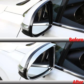 Хром для Hyundai Santa Fe 2018 2019 Боковая дверь автомобиля Зеркало заднего вида Блок Дождь Наклейка для бровей Крышка Отделка Аксессуары для укладки