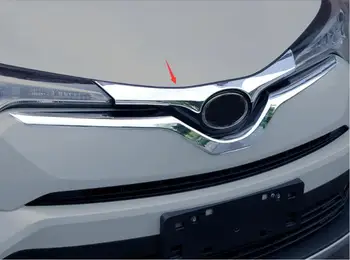 ABS Хромированная Передняя Решетка радиатора автомобиля, Декоративная отделка верхней крышки для Toyota CHR C-HR 2016 2017 2018 2019 20 автомобилей для укладки Авто Наклейка