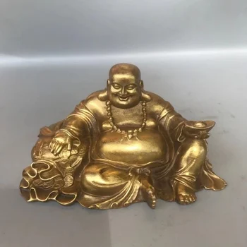 Античный медный сплав Будда Майтрейя Смеющийся Будда пузатый Будда бронзовая статуя Статуя Будды home fortune dec