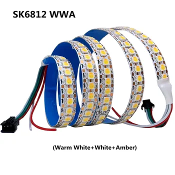1 М/5 М SK6812 5050 WWA Светодиодная лента (теплый белый/White / Amber) 30 60 144 светодиода/ пикселей/м 3 В 1 SMD Программируемый адресуемый DC5V