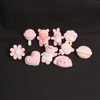 Новая мультяшная розовая брошь медведь кролик цветок в форме сердца леденец на палочке булавка из смолы холщовая сумка шляпа украшение значок детские броши