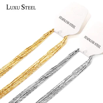 LUXUSTEEL 5 шт. лот Ожерелье из нержавеющей стали 2020 года, Новое Золотое колье со змеиными цепочками, ожерелье для подвесок, Оптовый подарок