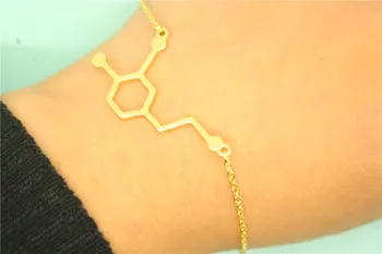 30ШТ Браслеты с молекулами гормона Дофамина с формулой, Химические молекулы гормона Серотонина, 5-ht Браслеты, Молекулярные украшения для медсестер