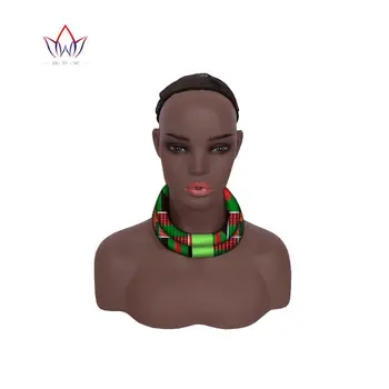 Ожерелье с африканским принтом Ожерелье с принтом Анкары Африканские этнические украшения ручной работы Африканские украшения из хлопчатобумажной ткани для женщин WYB771