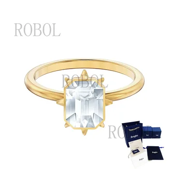 Высококачественное роскошное золотое квадратное женское кольцо с бриллиантами, подчеркивающее темперамент, красивое и трогательное, бесплатная доставка
