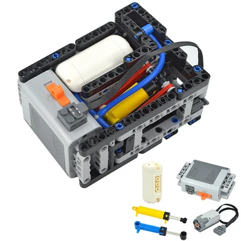 2023 Technical Pneumatics MOC, автоматический моторизованный компрессор, Строительные блоки, модель с пневматическим баллоном для детских подарков