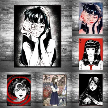 Tomie Аниме Junji Ito Художественный плакат и печать на холсте Картина Декор комнаты Японская Манга Ге Художественная картина на стене ужасов Украшение дома