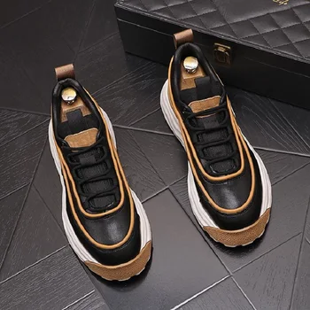 Мужская обувь, черная спортивная повседневная обувь, удобные кроссовки с круглым носком, Корейская версия, модные кроссовки на шнуровке Tide Board, D2A40