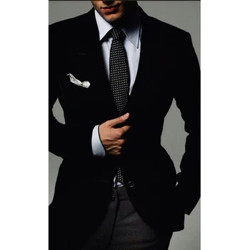 Черный бархатный мужской пиджак для бойфренда с зубчатым лацканом, элегантный повседневный блейзер для выпускного вечера и вечеринки, топы, парадное пальто для мужчин 2023 года.