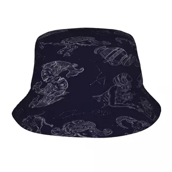 2023 Новая рыбацкая шляпа Унисекс Модная кепка-боб Реалистичный зодиак в стиле хип-хоп Gorros Панама Ветрозащитная уличная панама-ведро