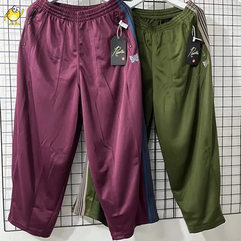 Широкие брюки с острыми иглами, мужские женские повседневные классические брюки с вышивкой бабочкой 1: 1, полосатые брюки с боковой тесьмой