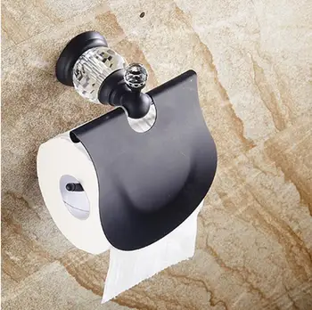 Хрусталь для ванной комнаты латунь черная коробка для бумаги держатель рулона туалетная золотая бумага держатель коробка для салфеток Аксессуары для ванной комнаты оборудование для ванны N8270