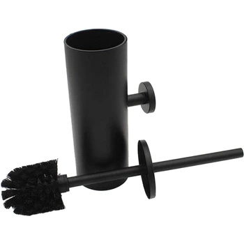 Черный держатель для туалетной щетки, стальной чистящий инструмент, прочная настенная щетка для туалета в ванной комнате, установленная вертикально