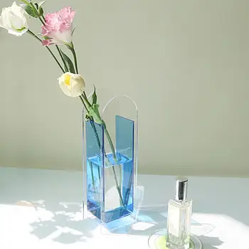 Цветочный горшок Без запаха Цветочный контейнер Легкий Подарок Уникальный стильный внешний вид Прозрачная Ваза для цветов