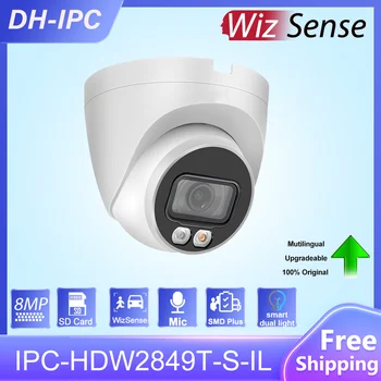 8-Мегапиксельная Интеллектуальная IP-камера Wizsense с двойной Подсветкой Dahua IPC-HDW2849T-S-IL Со Встроенным Микрофоном, Слотом для SD-карты, Камерой SMD Plus Surveillance