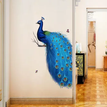 Наклейки на стену Blue Peacock Butterfly просты в нанесении, долговечны и подходят для любого помещения Простые высококачественные материалы