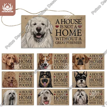Putuo Decor Жетоны для собак, деревянные аксессуары, прекрасный знак для деревянной тарелки, настенный декор для домашнего питомца, домашнее подвесное украшение