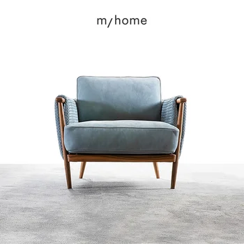 YY Итальянский Легкий Роскошный Одноместный диван-кресло, креативное кресло из натуральной кожи, Минималистичное
