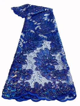 Новейшая Африканская кружевная ткань с пайетками 2022 года, высококачественная вышивка, Французский Нигерийский тюль, сетчатые кружевные ткани для пошива свадебного платья