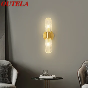 OUTELA Современный латунный настенный светильник LED Gold Copper Sconce Lamp Luxuri креативный декор для дома, гостиной, спальни